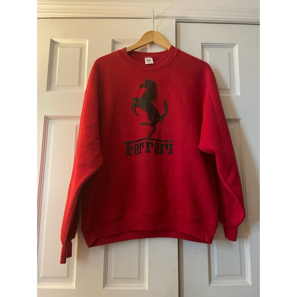Vintage 90s Ferrari Sweatshirt Jerzees Super Sweats Crewneck Made In USA Men’s L
